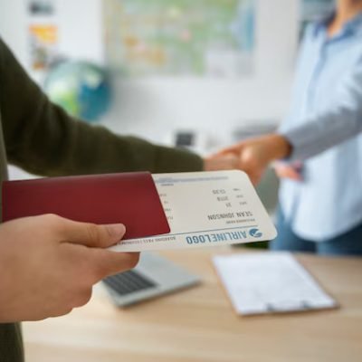 side-view-woman-working-as-travel-agent_23-2150455605